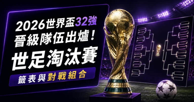 2026世界盃32強晉級隊伍出爐!世足淘汰賽籤表與對戰組合更新