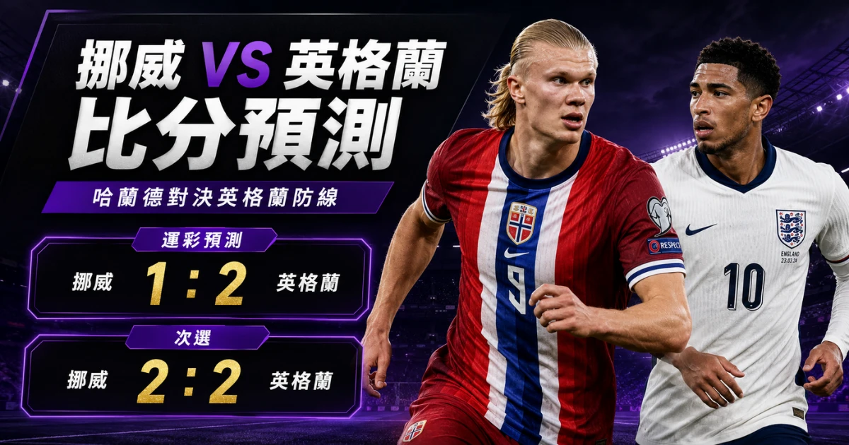 挪威英格蘭預測比分1:2、2:2 英格蘭可以壓低哈蘭德射門,卻不能放任厄德高掌控節奏